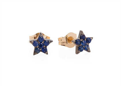 Gold Plated Gemstone Star Shape Stud Earring